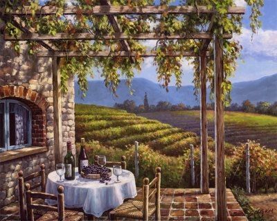 Paysage - Champêtre table champ de vignes