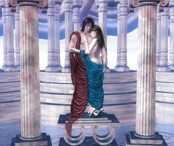 Amour Couple sexy - Couple, colonnes de marbre 