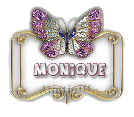 Prénom Monique - Papillon scintillant