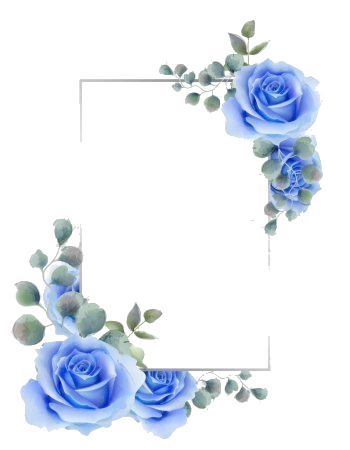Frame Border Insérer son nom - Roses bleues