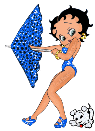 Betty Boop - Costume bleu de plage