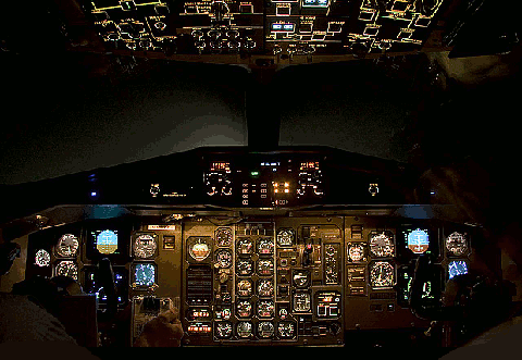 Cabine du pilote d'avion
