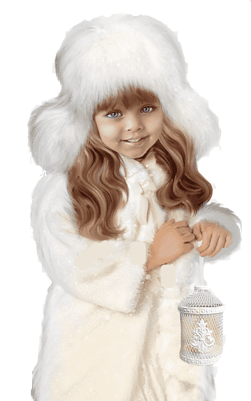 Enfant Fillette - Manteau blanc hiver