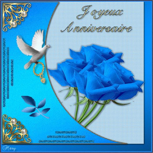 Joyeux Anniversaire - Rose bleue