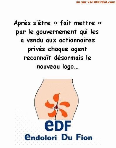 Humour - Nouveau logo EDF Endolori du fion