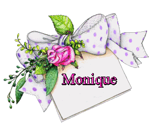 Prénom Monique - Carte et rose ruban