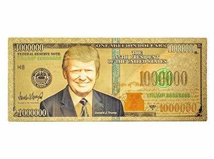 Argent - Donald John Trump money one million