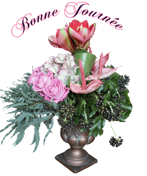 Bonne journe - Vase Fleurs scintillantes