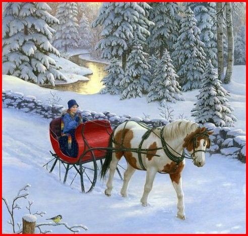 Noël - Fille promenade cheval