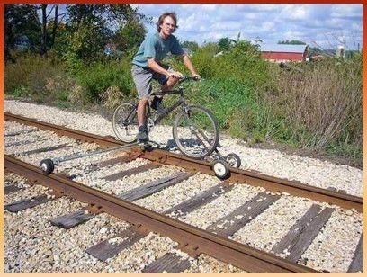 Mécanisme - Bicycle sur voie ferrée