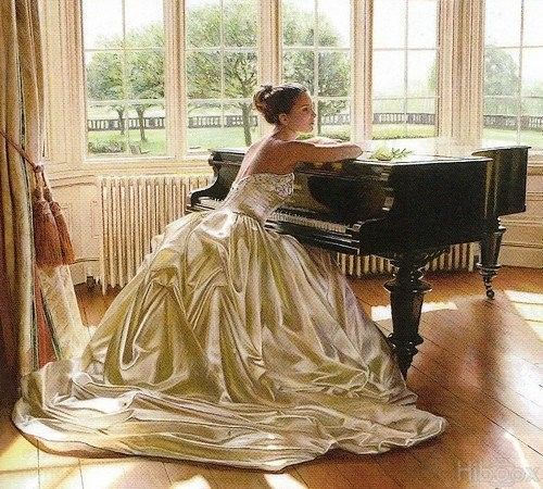 Musique - Pianiste robe en satin
