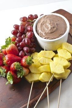 Aliments Desserts - Trempette fruits fromage crème
