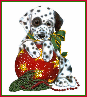 Noël Bonne Année - Chien race dalmatien