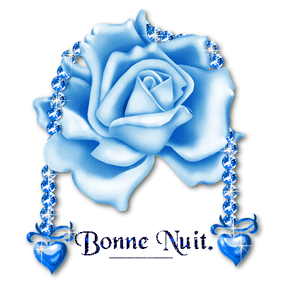 Bonne Nuit - Rose bleue, diamants coeurs