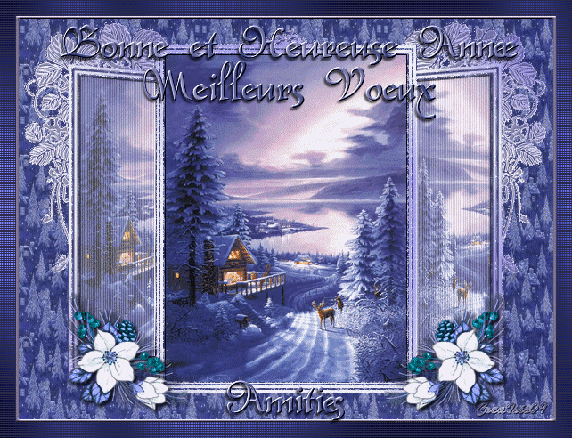 Bonne Année - Paysage chemin de neige