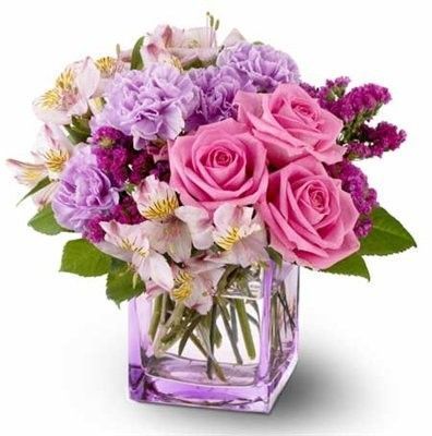 Fleurs - Vase de roses et fleurs