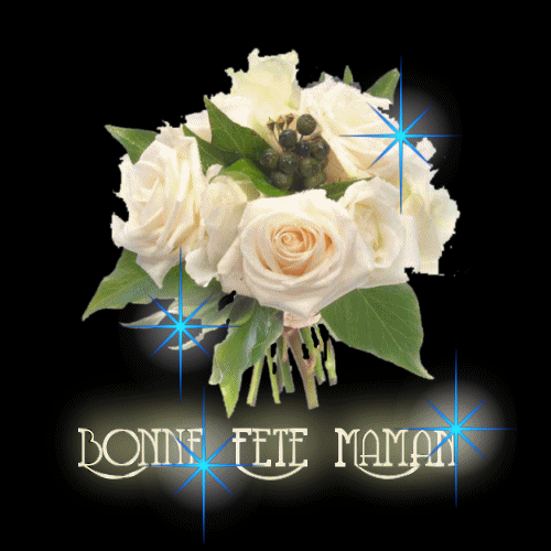 Bonne Fête Maman - Roses blanches