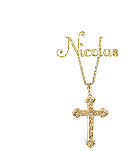 Prénom N - Nicolas, croix or