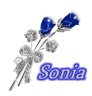 Prénom Sonia - Bijou roses bleues