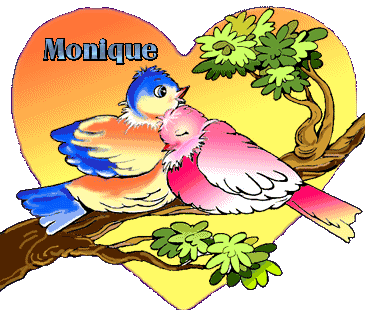 Prénom Monique - Couple oiseaux