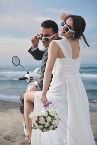 Mariage Couple - Randonnée en scooter