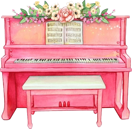 Musique - Piano rose fond transparent