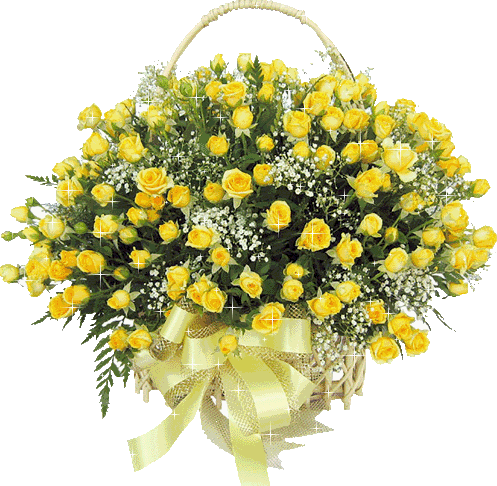 Fleurs - Roses jaunes scintillantes