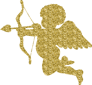 St-Valentin - Cupidon d'or scintillant