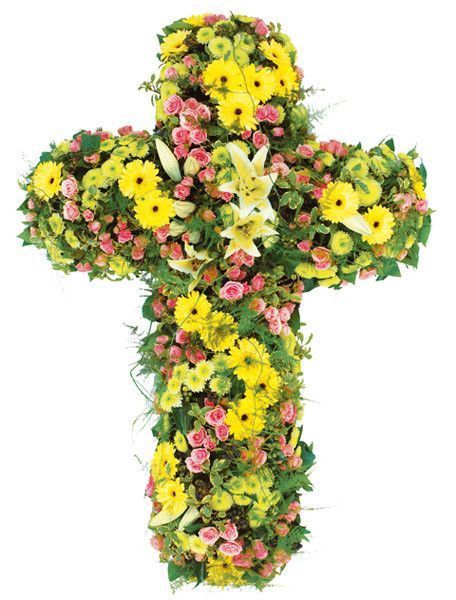 Condoléances - Croix fleurie