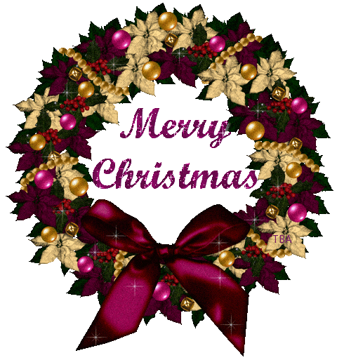 Noël - Bonne Année - Couronne boules roses, or