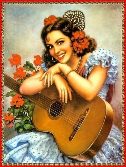 Musique - Femme souriante avec sa guitare