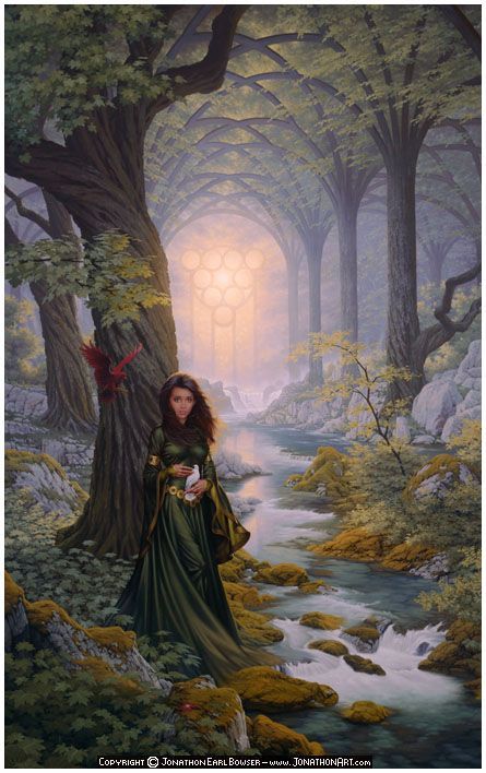 Paysage - Femme, profondeur Anneaux de la forêt
