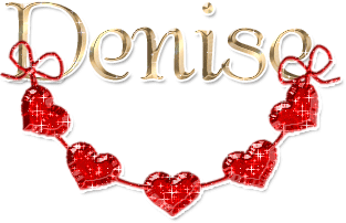 Prénom D - Denise, fil des coeurs rouges