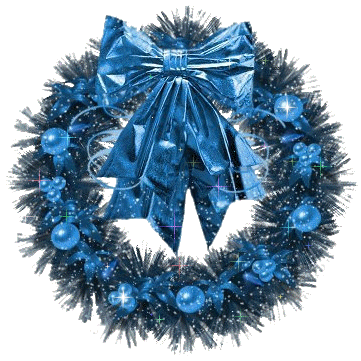 Noël - Bonne Année - Couronne bleue